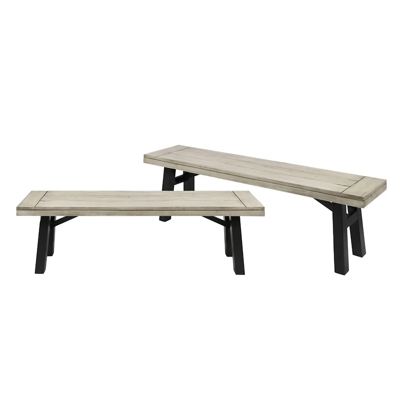 Acacia Wood Dining Bench–Indoor/Outdoor Bench for Living Room or Patio(2PK)-The Pop Home