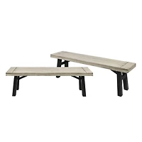 Acacia Wood Dining Bench–Indoor/Outdoor Bench for Living Room or Patio(2PK)-The Pop Home