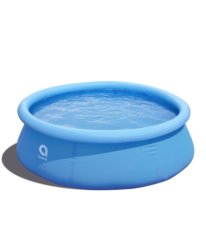 JLeisure 8 Ft x 25" Prompt Set Inflatable Outdoor Backyard Swimming Pool, Blue