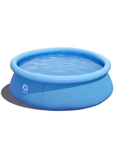 JLeisure 8 Ft x 25" Prompt Set Inflatable Outdoor Backyard Swimming Pool, Blue