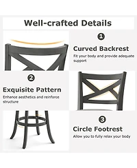 Swivel Bar Stools Set of Bar Height Chairs with Hollow Back Soft-padded Seat