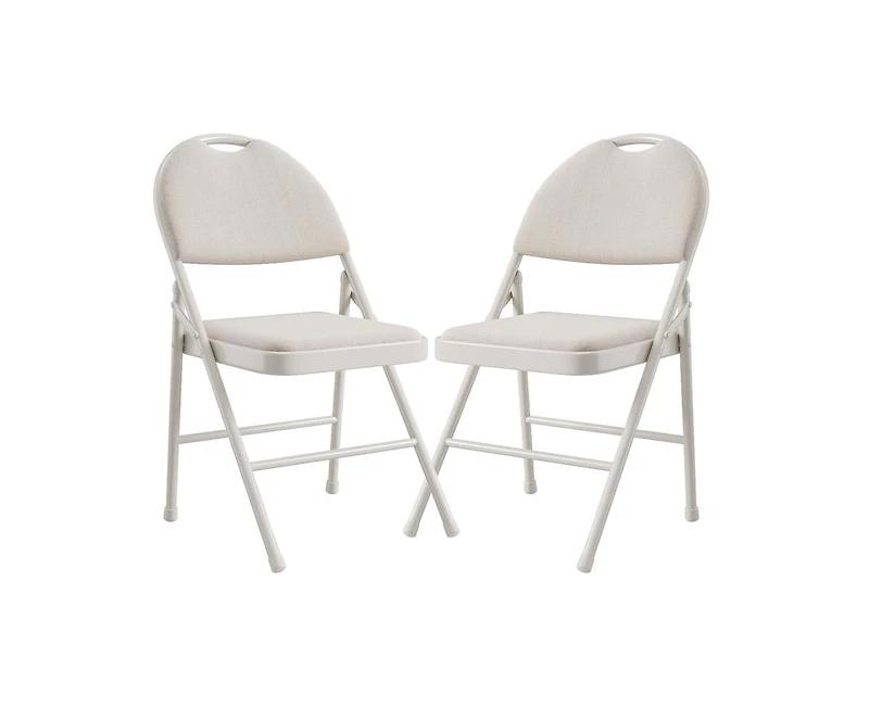 gaomon Folding Chairs 2 Pack, Portable Metal with Cushions and Non-Slip Feet Pads for Home Office, Indoor Outdoor Events