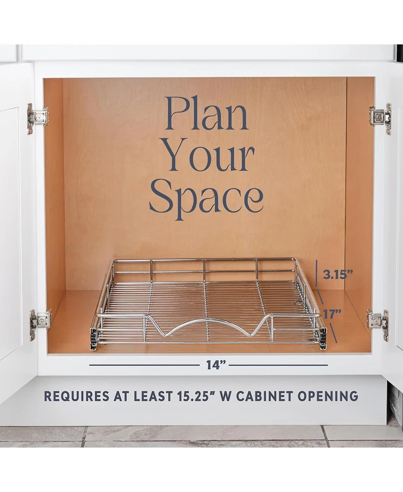 Florida Brands Pull Out Cabinet Organizer with Chrome Finish 14 x 17 In