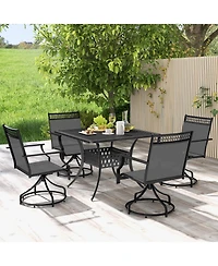 Gouun Patio Swivel Dining Chairs Set of 2 with Heavy-duty Metal Frame and Armrests