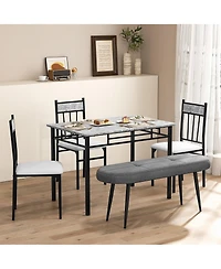 Gymax 47'' Upholstered Entryway Bench w/ Padded Seat & Heavy-duty Metal Frame