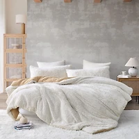 Snowy Owl on a S'Mores - Coma Inducer Oversized Comforter - White and Graham Cracker Tan