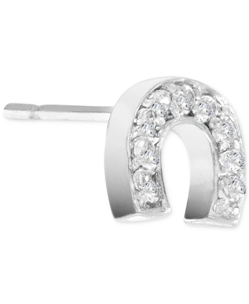 Cubic Zirconia Horseshoe Stud Earrings (1/3 ct. t.w.) in Sterling Silver
