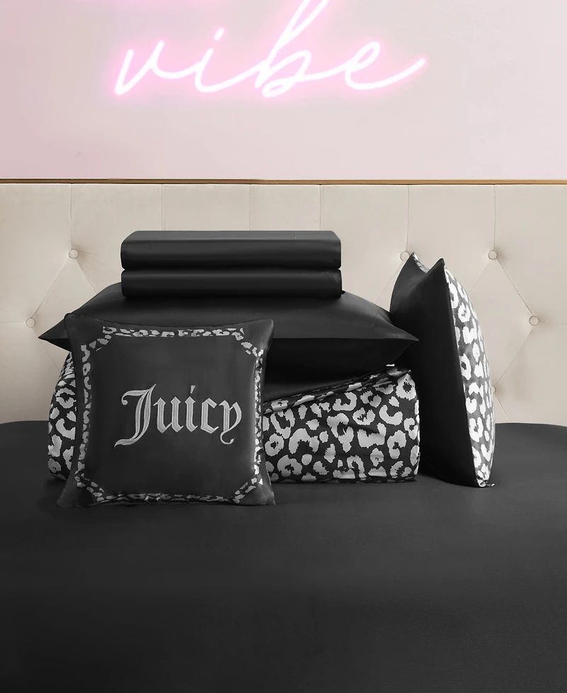 Juicy Couture Satin Leopard 6-Pc. Comforter Set, Twin