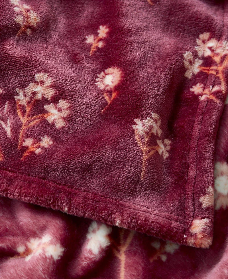 Lucky Brand Daisy Floral Cozy Plush Throw, 50" x 70"