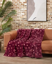 Lucky Brand Daisy Floral Cozy Plush Throw, 50" x 70"