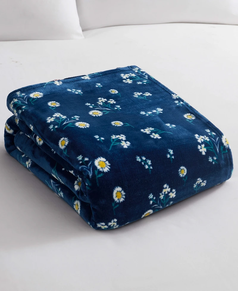 Lucky Brand Daisy Floral Cozy Plush Throw, 50" x 70"