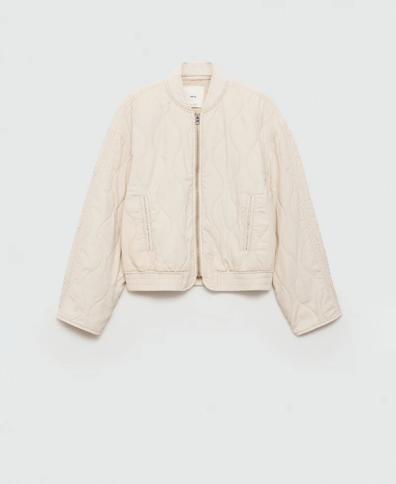 Mango Women's Quilted Bomber Jacket