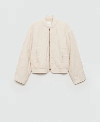 Mango Women's Quilted Bomber Jacket
