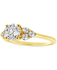 Diamond Shoulder Cluster Engagement Ring (1 ct. t.w.) in 14k Gold
