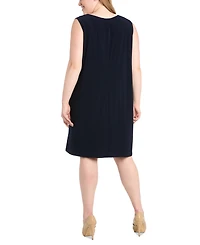 R & M Richards Plus Rhinestone-Trim Jacket Sheath Dress