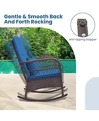 Gouun 3 Pieces Rocking Bistro Set with 2-Tier Table