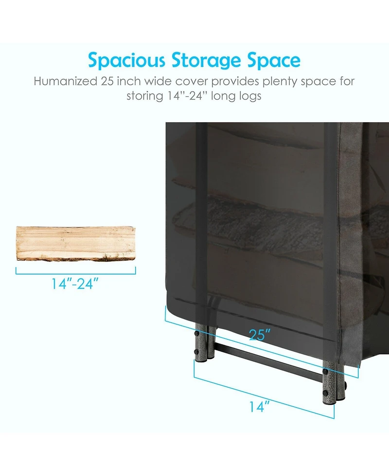 Gouun 8 Feet Firewood Storage Log Rack-8 Feet