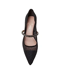 Linea Paolo Carmine Crystal Fishnet Mary Jane Pumps