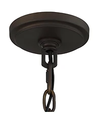 Possini Euro Design Campanelli Bronze Brass Pendant Chandelier Lighting 19" Wide Farmhouse Rustic Drum Waterglass Shade 4-Light Fixture for Dining Roo