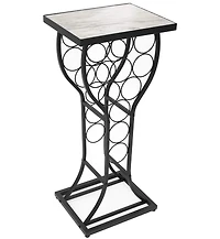 Sorbus Wine Rack Table - Stylish Storage for 11 Bottles with Faux Marble Top & Conversation-Starting Design (Marble White)