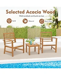 Gouun 3 Pieces Outdoor Furniture Set with Soft Seat Cushions