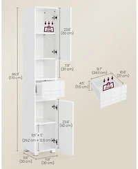 Slickblue Tall Bathroom Cabinet Slim Storage Cabinet for Space-Saving Organization