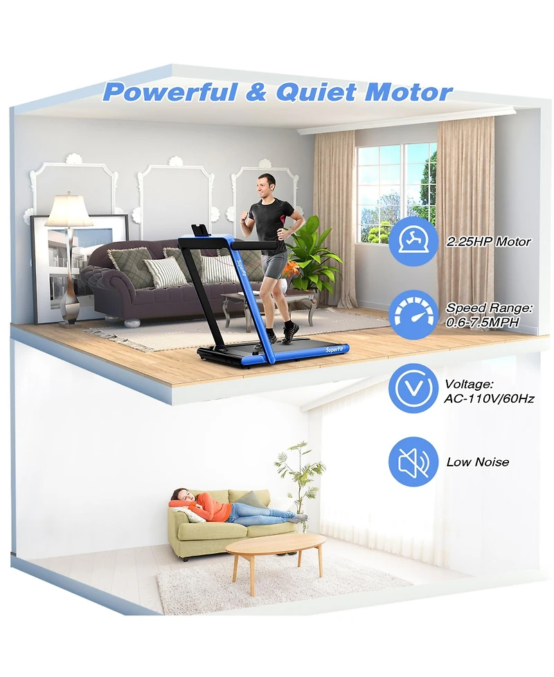 Gymax Motorized Treadmill Folding Under Desk Electric w/ App