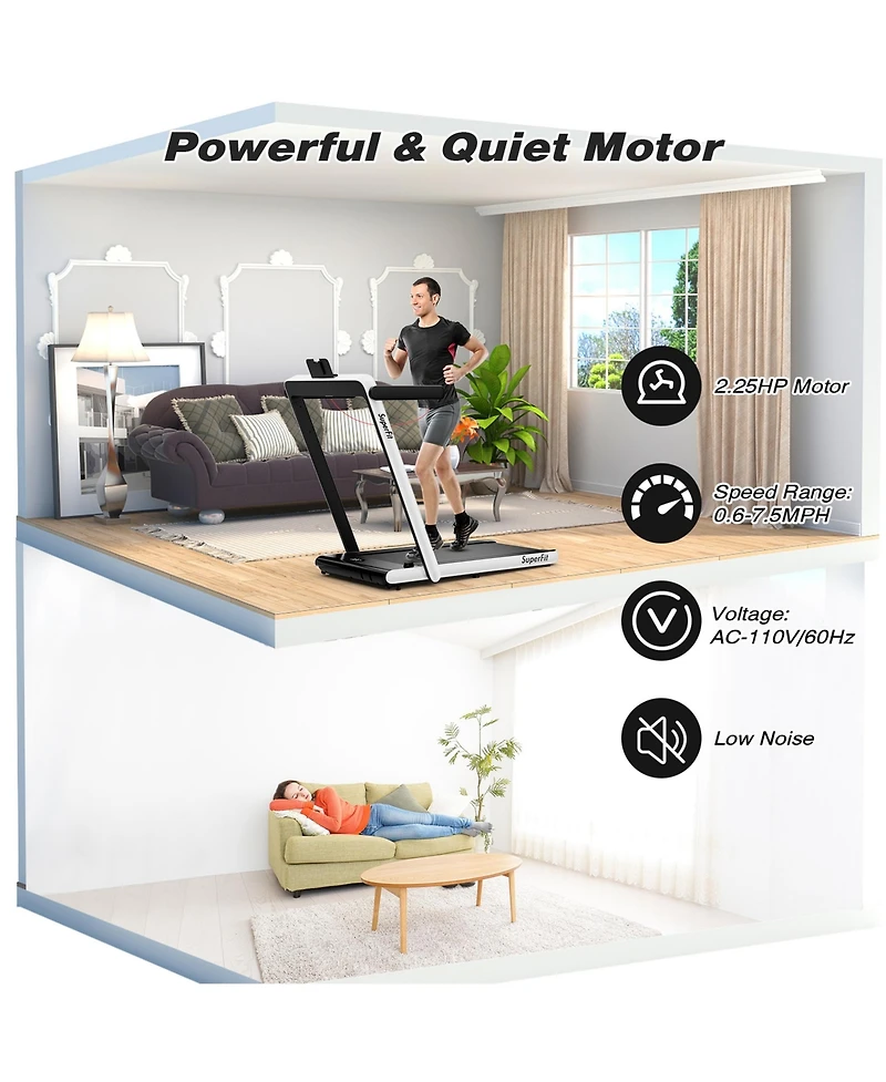 Gymax Motorized Treadmill Folding Under Desk Electric w/ App