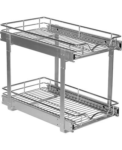 Florida Brands Pull Out Cabinet Organizer 2 Tier with Chrome Finish 12.5 x 21 In