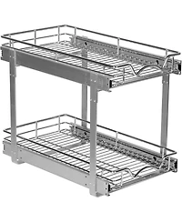 Florida Brands Pull Out Cabinet Organizer 2 Tier with Chrome Finish 12.5 x 21 In