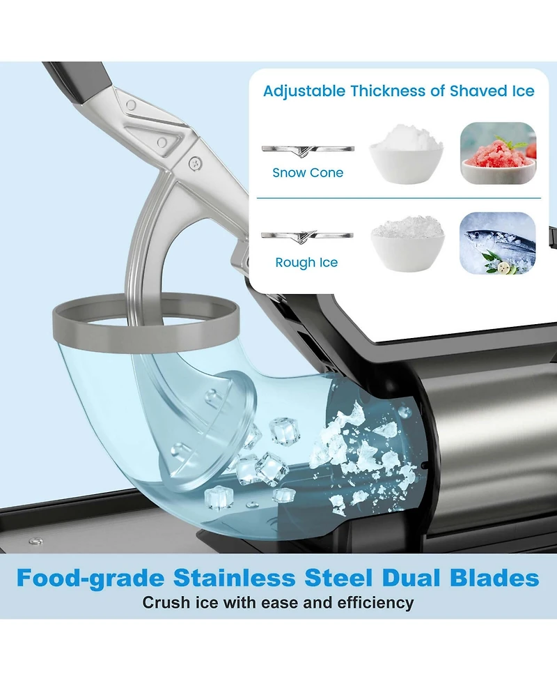 Costway 660LBS/H Commercial Ice Crusher with Dual Blades Safety On/Off Switch for Home
