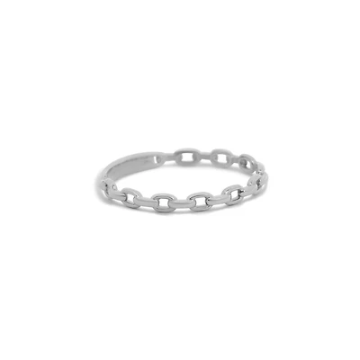 The Lovery Oval Link Ring 14K White Gold