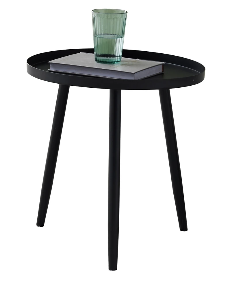 Kings Brand Furniture Round Metal Side End Table, Nightstand Accent Pedestal Plant Stand for Bedroom Living Room