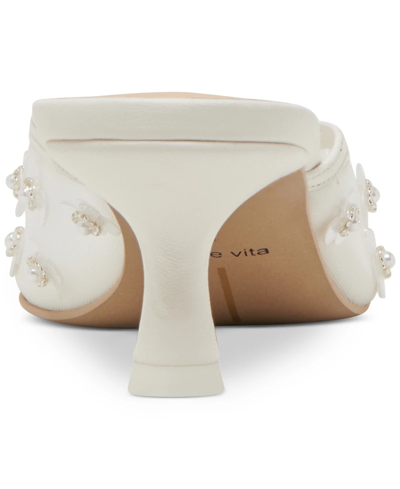 Dolce Vita Women's Clara Embellished Mesh Pointed-Toe Heeled Mules