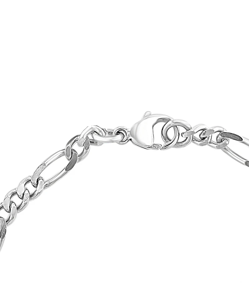 Effy Men's Polished Figaro Link Chain Bracelet in Sterling Silver