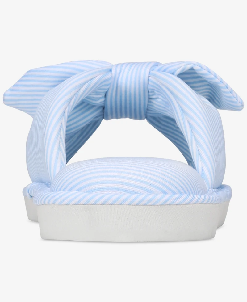 Charter Club Women's Striped Bow Slide Slippers, Exclusively at Macy's
