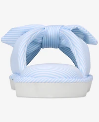 Charter Club Women's Striped Bow Slide Slippers, Exclusively at Macy's