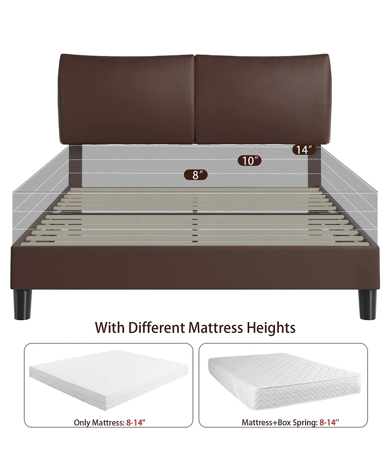 gaomon Queen Size Platform Bed Frame with Headboard