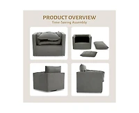 gaomon Oversized Swivel Accent Chair, Mid Century Comfy Accent Sofa for Bedroom, Modern Accent Armchair Reading Chair for Living Room Waiting Room, Ac