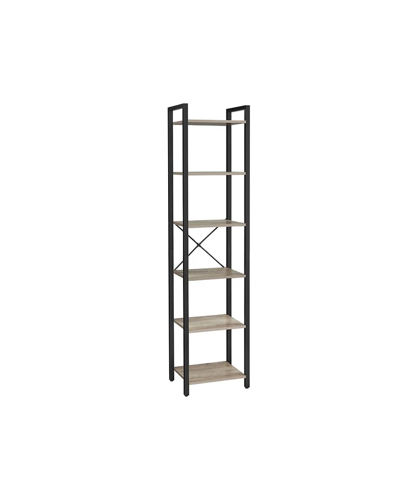 Slickblue Narrow 5-Tier Bookshelf, Small Multi-Tier Bookcase for Living Room & Bedroom