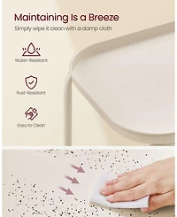 2-Tier Side Table – Outdoor Accent End Table, Metal Coffee with Tray Storage, Small Sofa Modern Nightstand for Living Room & Bedroom