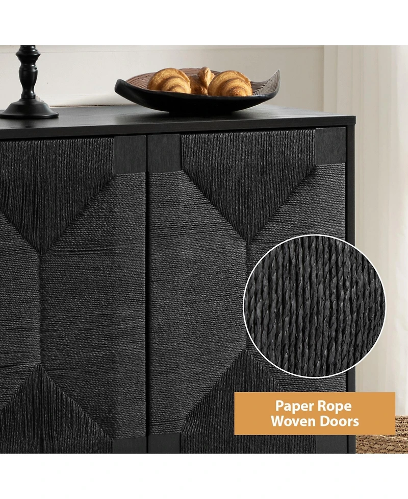 Hulala Home Varasso Transitional 30"Tall 2-Door Accent Cabinet with Adjustable Shelves
