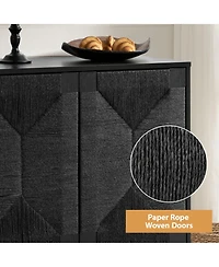 Hulala Home Varasso Transitional 30"Tall 2-Door Accent Cabinet with Adjustable Shelves