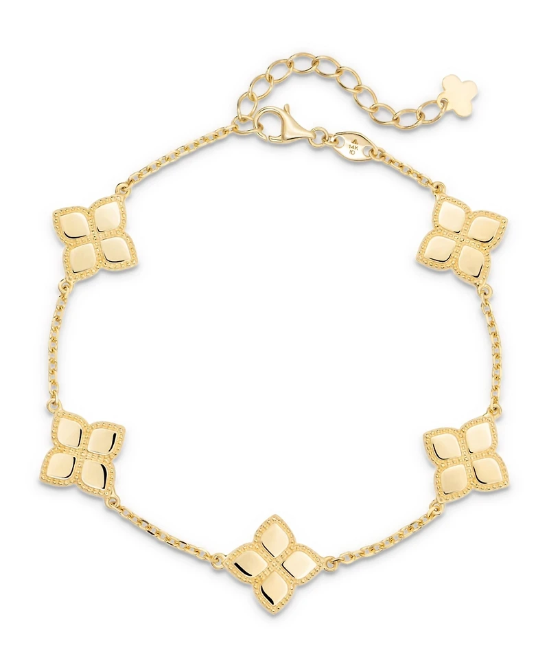 Devata Clover Chain Bracelet in 14K Gold, 6.5 in adj to 7.5 in