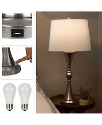 Lavish Home 28.74" Usb Charging Led Table Lamp Set