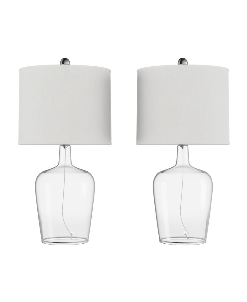 Lavish Home 26" Glass Cloche Table Lamp Set