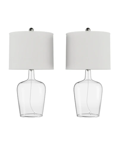Lavish Home 26" Glass Cloche Table Lamp Set