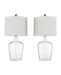 Lavish Home 26" Glass Cloche Table Lamp Set