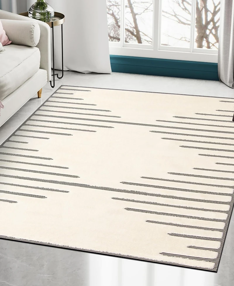 Bayshore Home Textured Tones Strings 5'1"x7'1" Area Rug
