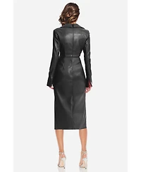 One33 Social Women's The Mary Twist Faux Leather Cocktail Dress